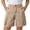 Khaki, variant on DJDLJWCJ Girls School Uniform Shorts Elastic Waist Relaxed Fit Athletic Shorts with Side Pocket Summer Shorts Pink Size 12