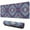 Blue Ethnic Paisley, variant on Long Mouse Pads for Desk,Blue Floral and Leaf Pattern Desk Mats on Top Of Desks, Desk Mouse Pad Extra Large with 3mm Non-Slip Base and Stitched Edge for Gaming,Office,Work,Home 31.5"x11.8"