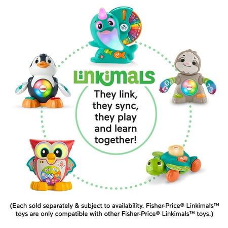 Fisher-Price Linkimals Baby Learning Toy with Lights and Music, Cool Beats Penguin