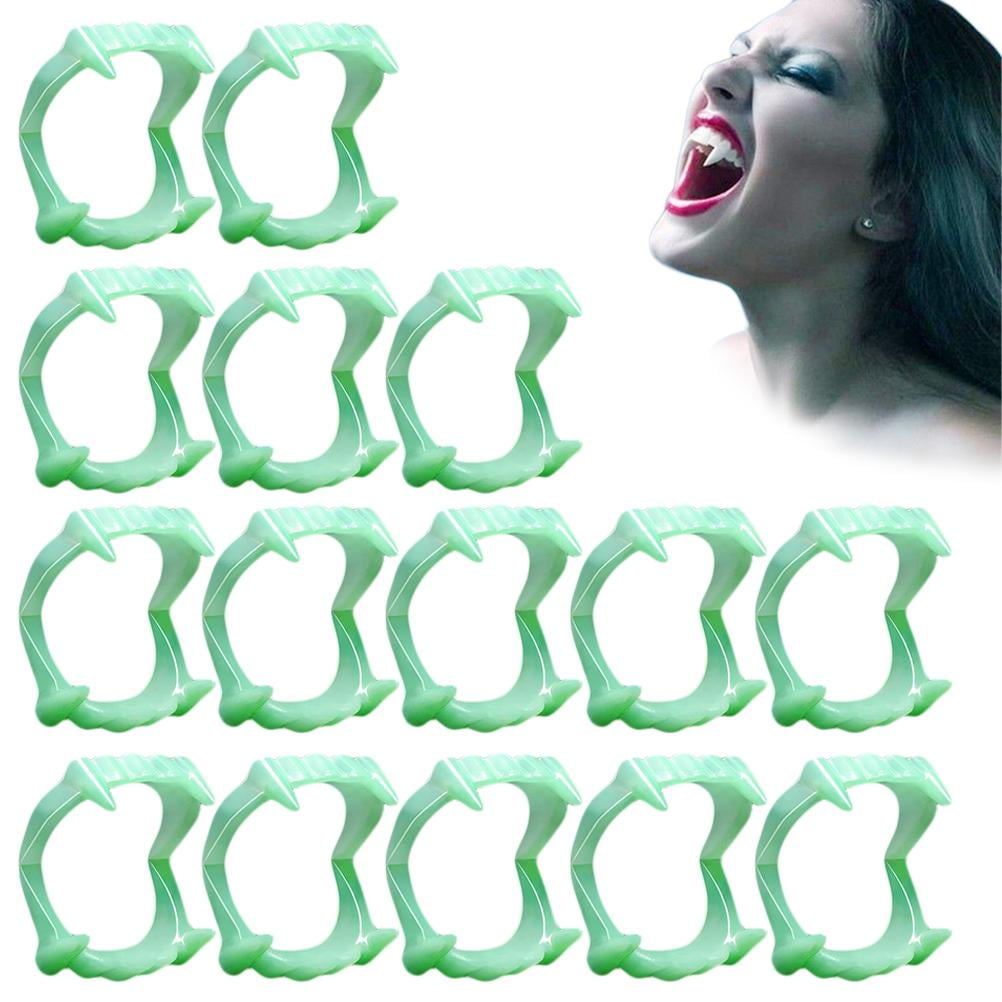 30 Pcs Glow Vampire Teeth Halloween Glowing Vampire Teeth Glow in the