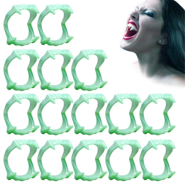 Dientes De Vampiro Que Brillan En La Oscuridad Dientes De Vampiro Que Brillan En La Oscuridad Para Disfraz De Fiesta De Halloween 30 Uds. seitruly HA037198-00