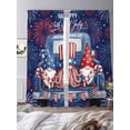 thumbnail image 3 of Independence Day Sheer Curtains 2 Panels Set Watercolor Blue Truck Cute Gnome Firework Sheer Window Curtains Light Filtering Rod Pocket Voile Drapes for Bedroom Living Room 52"X96", 3 of 9
