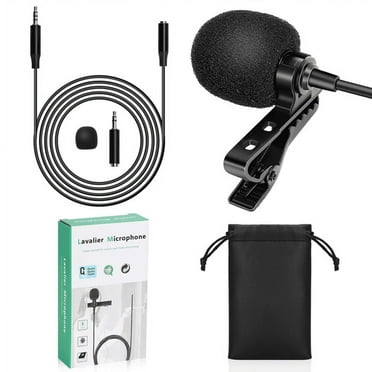Professional Grade Lavalier Lapel Microphone for Xiaomi Mi Watch Color Sports (Requires Aux Adapter) Compatible with iPhone Phone Vlogging ASMR Recording Video Tiny Shirt Microphone with Clip On