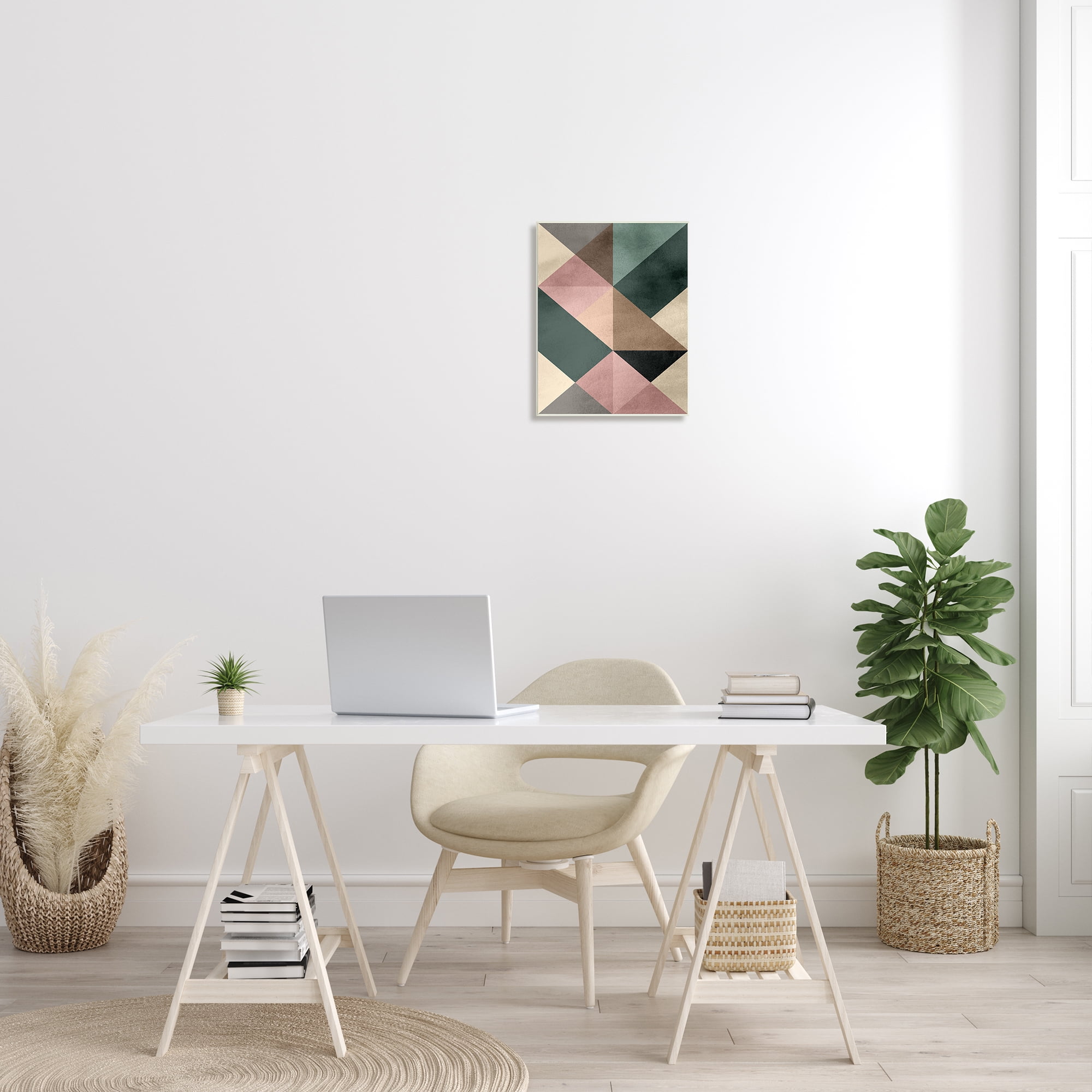 Stupell Indtries Abstract Woven Geometric Shapes Contrasting Triangles Earth Tones,13 x 19,Design by Design Fabrikken