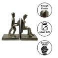 thumbnail image 5 of Unique Human Figure Decorative Bookends – Handcrafted Antique Finish, Non-Skid Felt Bottom for Organizing Books, Magazines, Movies & More, 7” High (Set of 2), 5 of 6
