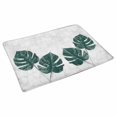 thumbnail image 2 of MKHERT Green Hawaiian Tropical Monstera Leaves on White Marble Doormat Rug Home Decor Floor Mat Bath Mat 30x18 inch, 2 of 3
