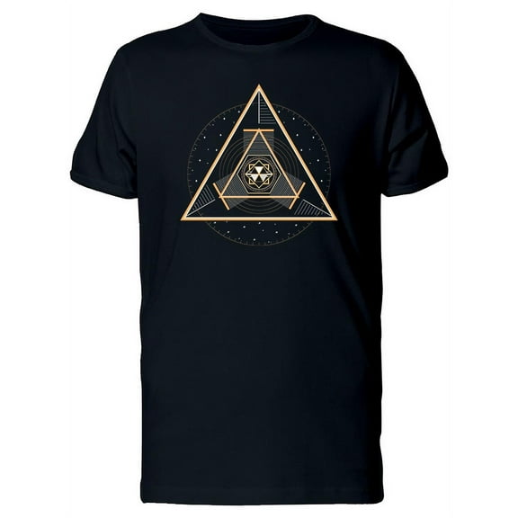 Golden Mystical Geometric Art T-Shirt Men -Image by Shutterstock, Male Medium
