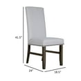 thumbnail image 5 of Luo 19 Inch Dining Chairs Set of 2- Nailhead Trim- Gray Fabric- Brown Wood, 5 of 6