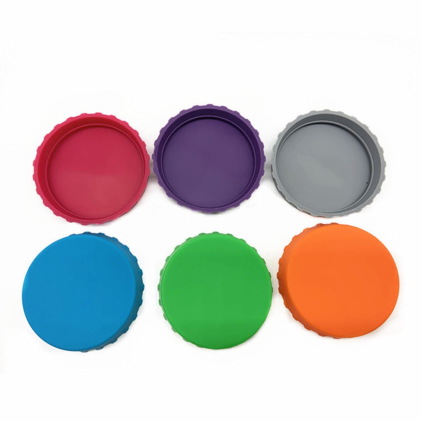 6 Pack Silicone Soda Can Lids - BPA-Free Reusable Covers For Standard Cans, Keeps Drinks Fizzy & Dust-Free