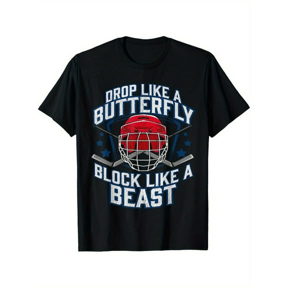 Ice Hockey Goalie Block Like A Beast Player Men Boys Teen T-Shirt