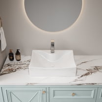 Bothwa Home Modern Bathroom Vessel Sink – Stylish Above-Counter White Porcelain Sink, Durable Ceramic, Easy Top-Mount Installation