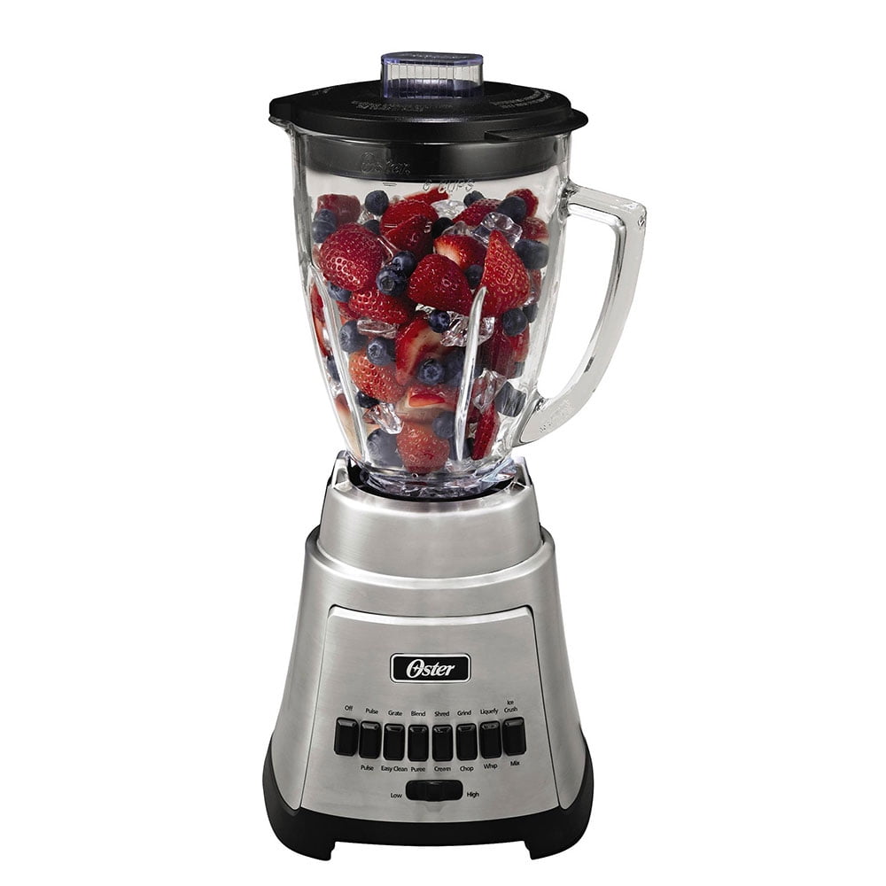 Oster BLSTFGCBG 6Cup Glass Jar 12Speed Blender Brushed Nickel