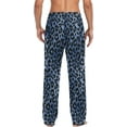 thumbnail image 6 of Men's Pajama Pants with Pockets Sleepwear Lounge Pants Stretch Casual Blue Leopard Animal Print, 6 of 6