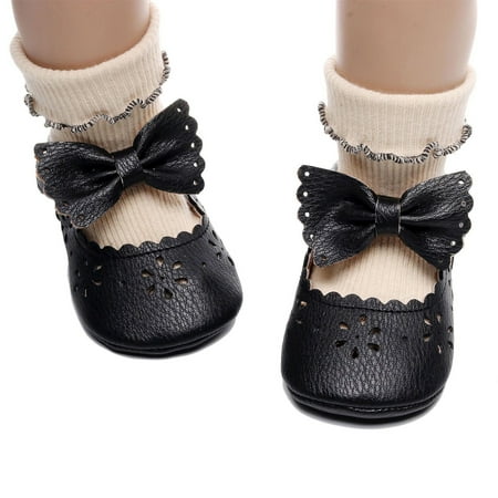 

Lieserram Baby Girls Princess Shoes 3 6 12 18 Months Soft PU Leather Hollowed Non-slip Bottom Casual Flats Shoes