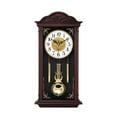 thumbnail image 2 of Grandfather Wood Wall Clock With Chime and Swinging Pendulum - 26in Traditional Silent Timepiece - Classic Chiming Design, 2 of 7