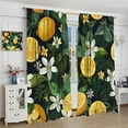 thumbnail image 3 of Vintage Fruit Curtains Bohemian Rustic Pastoral Dark Green Orange Lemon Floral Leaves Seamless Pattern Drapes Blackout Rod Pocket Window Treatments for Living Room Bedroom Kitchen Bathroom 42x84in *2, 3 of 6