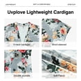 thumbnail image 5 of Uvplove Womens Summer Short Sleeve Lightweight Cardigan For Women Casual Loose Thin Cardigan Tops With Pockets,Grey Print,3XL, 5 of 10