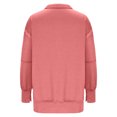 thumbnail image 7 of Holiday Deals Usmixi Womens Sweatshirt Winter Womens Quarter Zip Pullover Sweatshirt Loose Casual Solid Long Sleeve Fall Ladies Tops Fashion Lapel Irregular Hem Oversized Sweatshirt Big Saving, 7 of 7