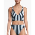 thumbnail image 3 of Michael Kors BLUE MULTI Striped High-Waist Swim Bottom, US Small, 3 of 7