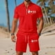 thumbnail image 1 of WILLBEST Conjunto Deportivo de Verano con Estampado de Letras Europeas para Hombre, Informal, Holgado y Cómodo, de Manga Corta y con Bolsillo., 1 of 4