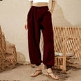 thumbnail image 5 of Women's fleece-lined front and back pocket sweatpants, sweatpants and casual pants, 5 of 8