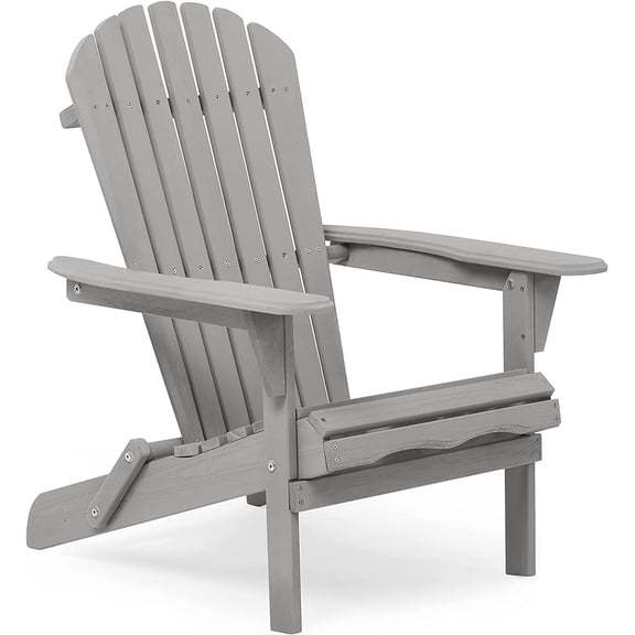 Foldable Adirondack Chair Set of 2, Solid Cedar Wood Outdoor Lounge Patio Chairs for Garden, Lawn, Backyard - Easy Assembly, Weather-Resistant