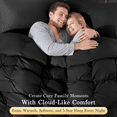 thumbnail image 6 of SONORO KATE Pinch Pleat Feather Down Comforter Queen Size, High Fill Power Soft Duvet Insert with Corner Tabs, All Season Bedding Comforter (90"x90", Black), 6 of 7