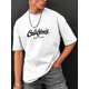thumbnail image 1 of Camiseta de cuello redondo con diseño gráfico y estampado de letras para hombre, camisetas informales y cómodas para verano, ropa para vacaciones diarias. Camiseta, 1 of 5
