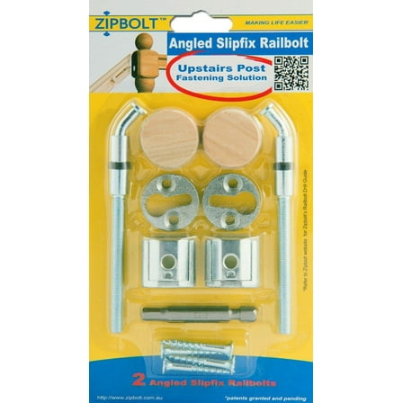 Zipbolt Angled Slipfix Railbolts - Connect Angled Handrail to Newel, 5 Packs