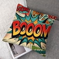 thumbnail image 7 of Throw Pillow Cushion Cover, Speech Bubbles Hobby Style Image, Decorative Square Accent Pillow Case, Green Orange, 7 of 7