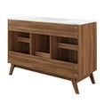 thumbnail image 4 of Single Sink Vanity Cabinet, Walnut White, Wood, Hotel Bedroom Bathroom, Modern Contemporary HB36313, 4 of 15