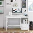 thumbnail image 2 of Giantex Wooden Computer Desk, Home Office Desk w/Large Storage Space, Multipurpose Ladder Writing Study Table, White, 2 of 8