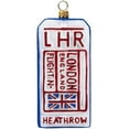 thumbnail image 2 of London England Luggage Tag Polish Glass Christmas Ornament, 2 of 4