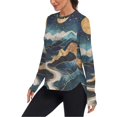 thumbnail image 2 of FORMRS Womens Long Sleeve Shirts UPF 50+ Sun Protection Quick Dry Fishing Hiking Tops, Size S-2XL, Green Mountains, 2 of 8