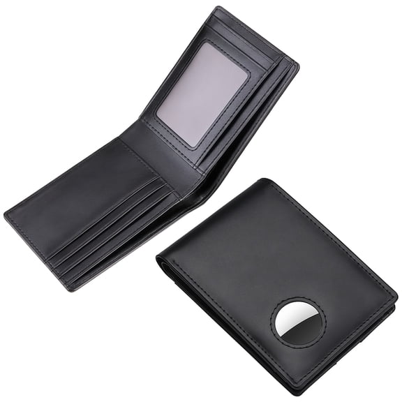 Wallet for Men, RFID Blocking Bifold with Anti-Theft Tracking, Slim Minimalist Black PU Leather, ID Window & Card Slots