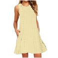 thumbnail image 1 of FAIWAD Robe Débardeur d'Été à Oeillets pour Femmes Sans Manches à Cordon, Fluide, Robe de Plage Décontractée, Mini-Robe de Plage, 1 of 6