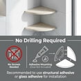 thumbnail image 6 of Marble Corner Shower Shelf,9Inch Polished Natural Marble Bathroom Corner Shelves, Wall Mounted Adhesive No Drill Stone Shower Caddy, 2-Tier Luxury Bath Storage Organizer for Tile Walls, 6 of 7