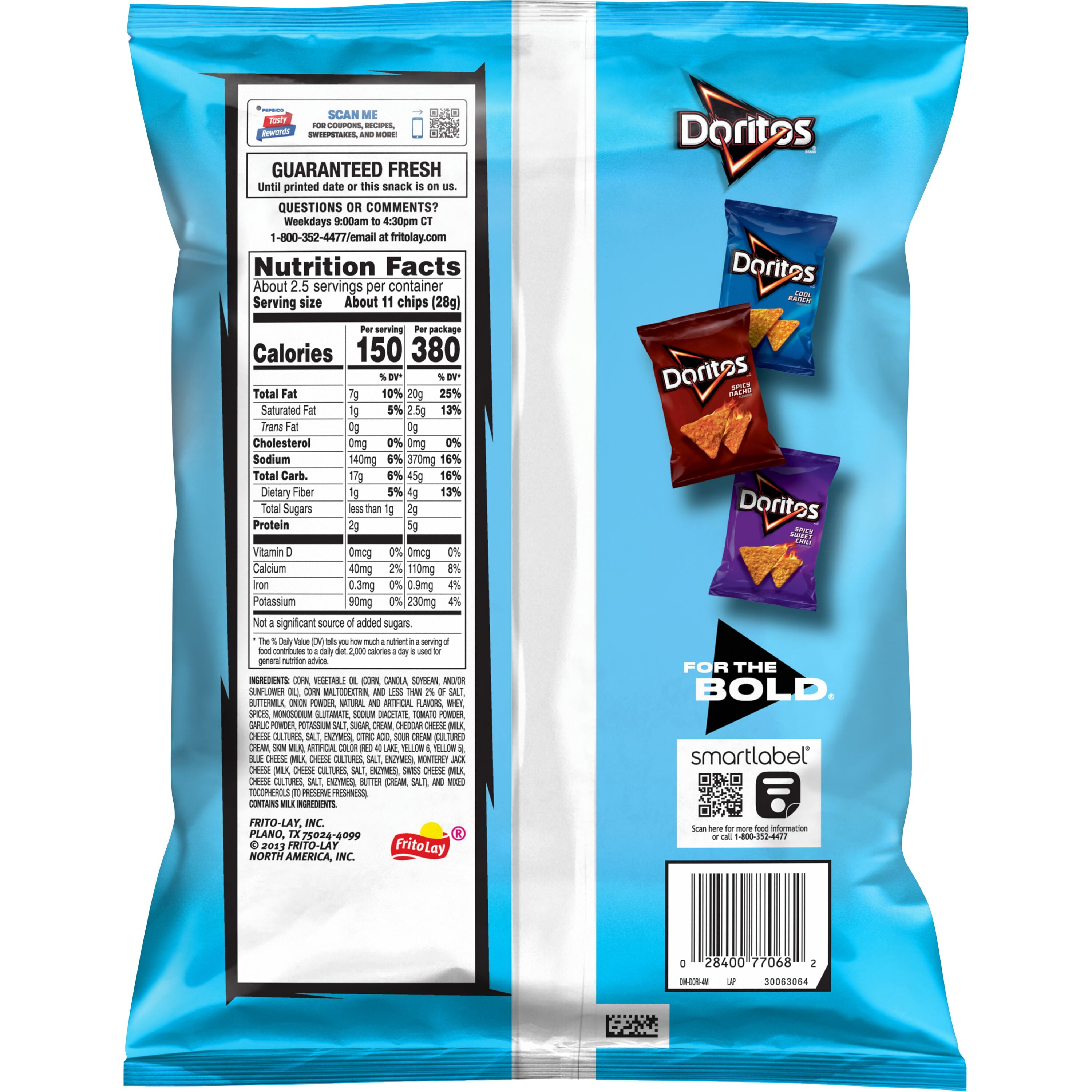 Doritos Blazin Buffalo Ranch Flavored Tortilla Chips, 2.625 oz Bag