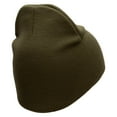 thumbnail image 3 of Cheetah Face Embroidered 8 inch Acrylic Short Blank Beanie - Olive OSFM, 3 of 5