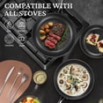 thumbnail image 6 of 12 Inch  Ceramic Nonstick Frying Pan with Lid, Tri-Ply Stainless Steel Skillet for Induction, 6 of 8