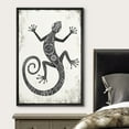 thumbnail image 3 of wall26 Framed Canvas Print Wall Art Tribal Pattern Style Lizard on Grunge Background Animals Reptile Illustrations Modern Art Bohemian Dramatic Dark for Living Room, Bedroom, Office - 16"x24&quo, 3 of 5