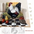 thumbnail image 5 of Black White Vintage Rooster Blanket Soft Cozy Warm Throw Blanket for Couch, Plush Fuzzy Flannel Fleece Blankets for Sofa, Pastoral Animals Watercolor Bed Blankets Lightweight Gifts for Women, 40"x50", 5 of 9