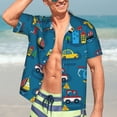 thumbnail image 5 of Lsque Transportations with Buildings pattern Hawaiian Shirt for Men, Unisex Summer Beach Casual Short Sleeve Button Down Shirts-XX-Large, 5 of 9