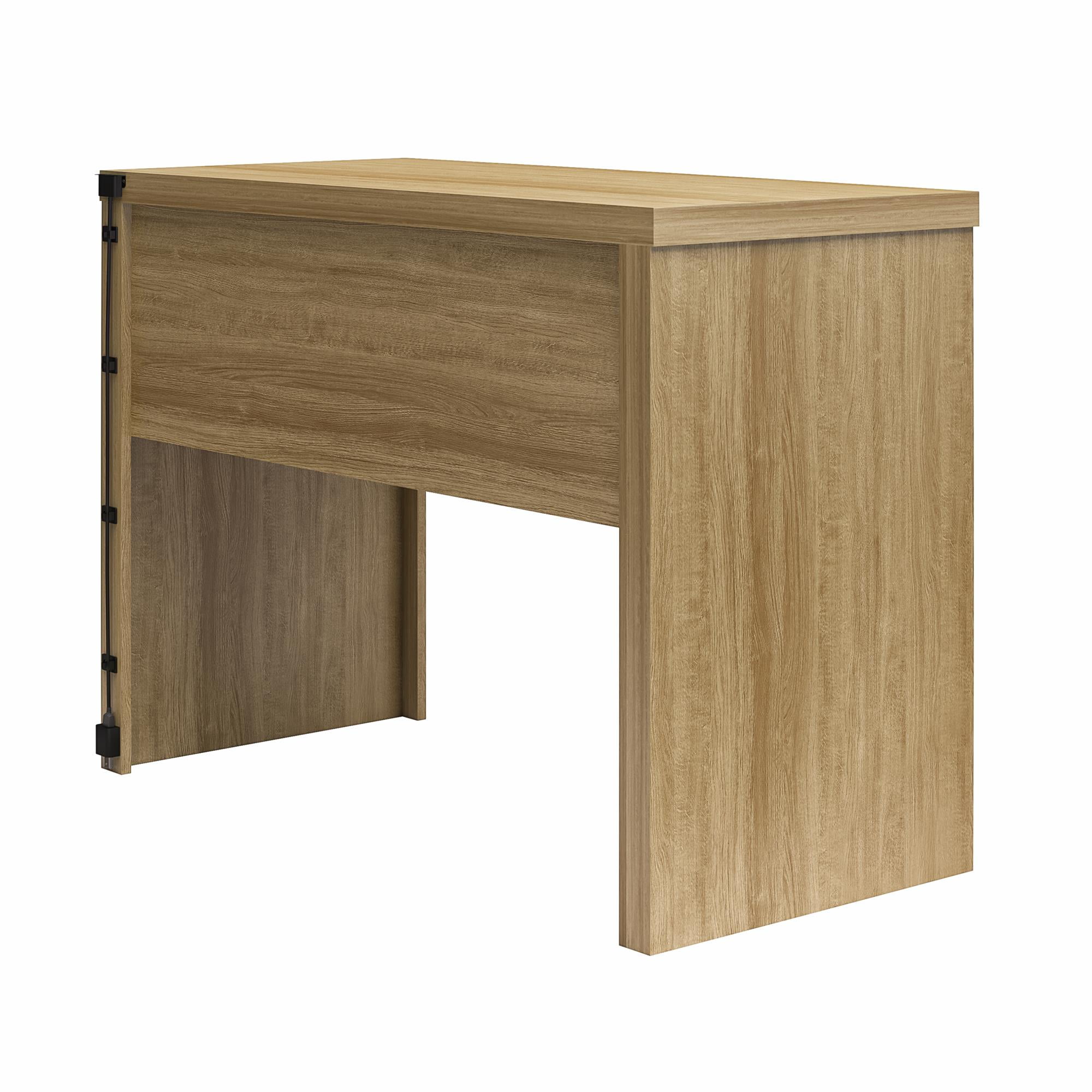 Mainstays Cooper Writing Desk with USB, Natural Teak