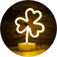 thumbnail image 2 of LINLIN Shamrock Neon Light Sign, LED Neon Sign with Holder Base Table Lamps, Battery Powered/USB Neon Lights for Room Party Table Art Dormitory Decorative Signs, 2 of 7