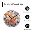 thumbnail image 4 of 12 Inch Wall Clock Battery Operated Silent Clock Decorative for Office, Kitchen, Outdoor, Living Room，Cool Starfish Shell Beach Creative, 4 of 4