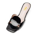 thumbnail image 2 of FSJ Women Sexy Crystal Low Chunky Block Heel Backless Sandals Comfortable Mules Square Open Toe Heeled Slip On Slippers Shoes Size 8 Black, 2 of 4