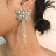 thumbnail image 1 of HomeKingdee Claw Chain Full Diamond Butterfly Tassel Earrings - Light Luxury Temperament All-match Lady Ear Studs for Birthday Cocktail Party Holiday Wedding Gift, 1 of 5