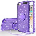 thumbnail image 1 of Compatible for Apple iPod Touch 6 Case, iPod Touch 5 Case, SOGA Cute Girl/Women Rhinestone Bumper Sparkling Glitter Bling Diamond Phone Cover with Magnetic Ring Stand - Purple, 1 of 6