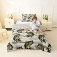 thumbnail image 2 of Feelyou Camo Largemouth Bass Fish Wildlife Twin Comforter Sets for Men Kids, Deep Ocean Bedding Set, Beige, Grey Reversible, 2 Pieces, 2 of 6